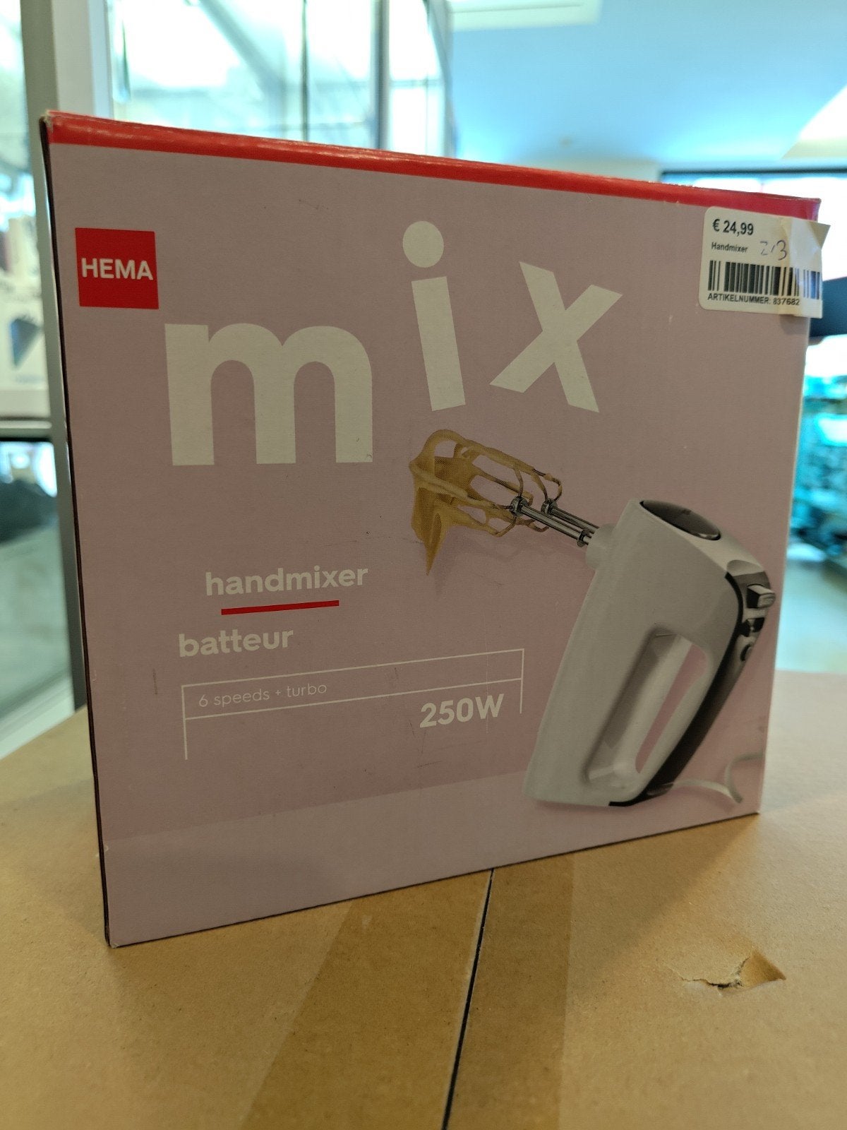 Hema Handmixer Mix 250W - 6 snelheden + turbo, Klantenservice@hema.nl, Nieuw, 3 snelheden of meer, Ophalen of Verzenden