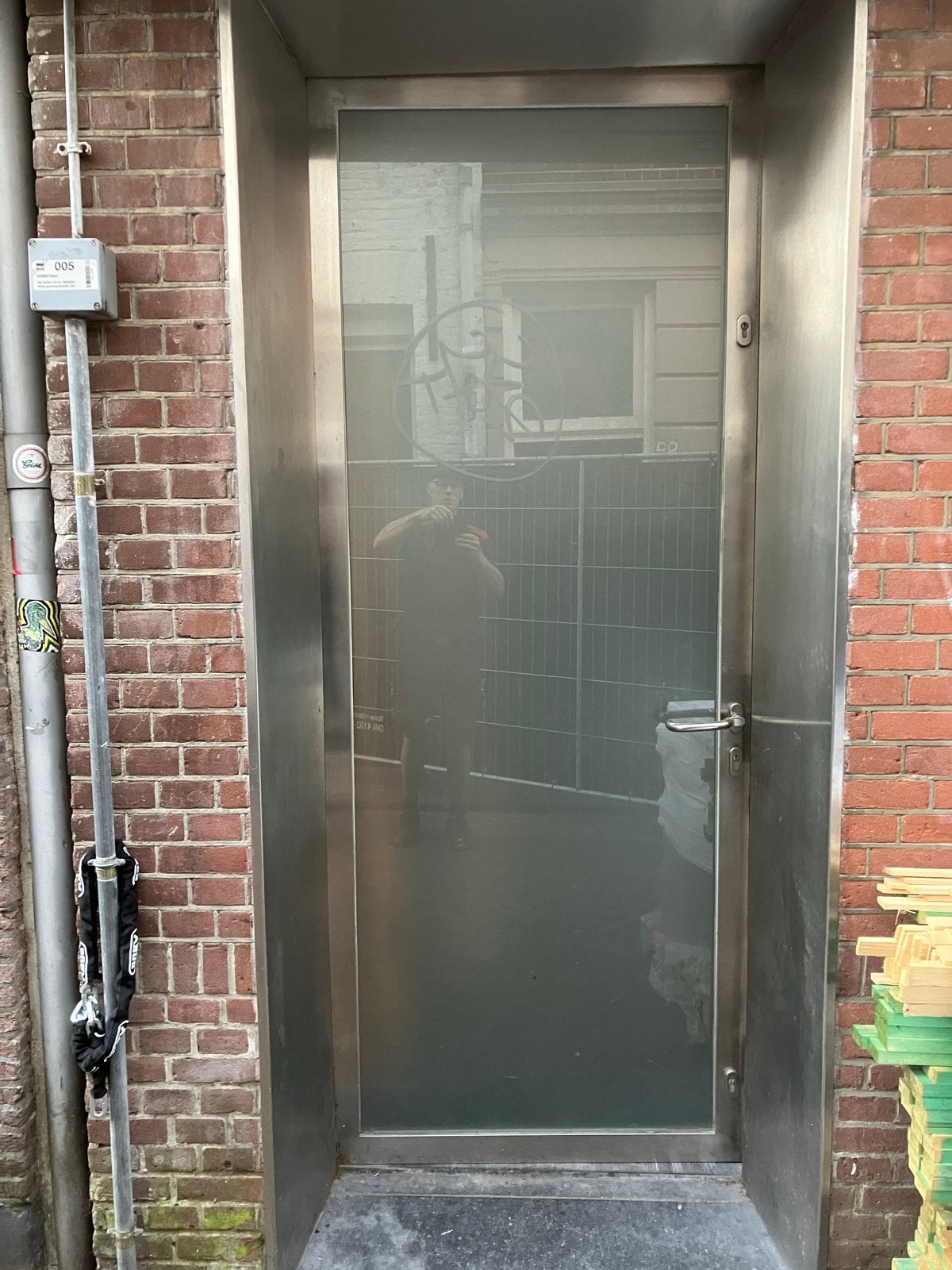RVS Deur met 4 Scharnieren en Gelijk Sluitende Cilinders, Ophalen, 80 tot 100 cm, 215 cm of meer, Metaal