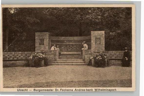 Utrecht Fockema Andrea-Bank Wilhelminapark st 1928 zie info, Verzenden, 1920 tot 1940, Gelopen, Utrecht