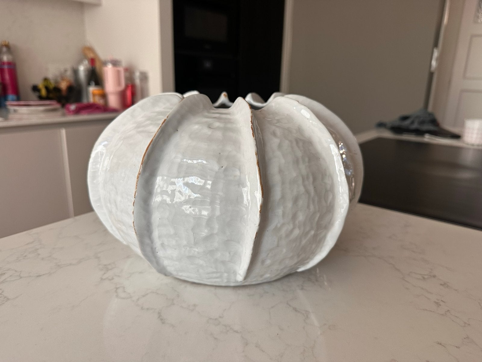 Unieke Des Pots vaas, aardewerk, wit, 17x28 cm, Ophalen, Wit