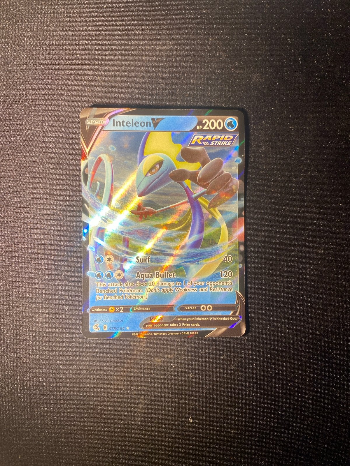 Inteleon V Fusion Strike Pokémon Kaart, Ophalen of Verzenden, Nieuw, Losse kaart, Foil
