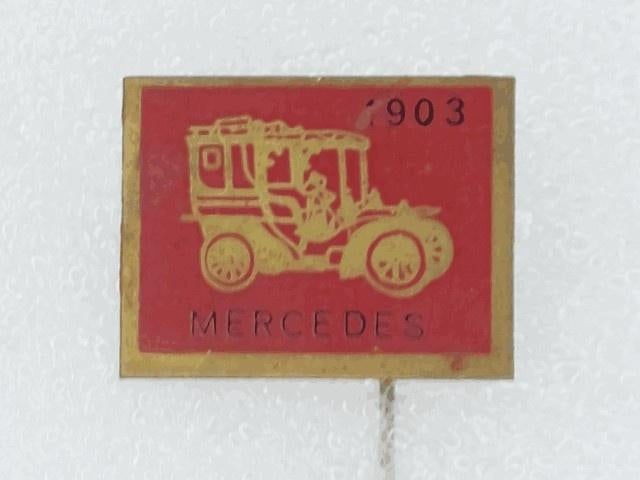 SP1703 Speldje 1903 Mercedes rood, Ophalen of Verzenden, Gebruikt, Overige onderwerpen