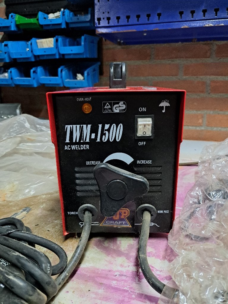 Topcraft TWM-1500 AC lasapparaat met Ferm FWA-700 lashelm, Ophalen, Gebruikt, Minder dan 150 ampère, Elektroden