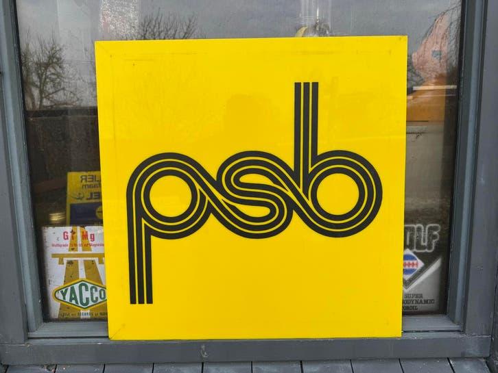 Vintage PSB Lichtbak plaat - Reclamebord, Verzamelen, Ophalen, Reclamebord, Gebruikt, .