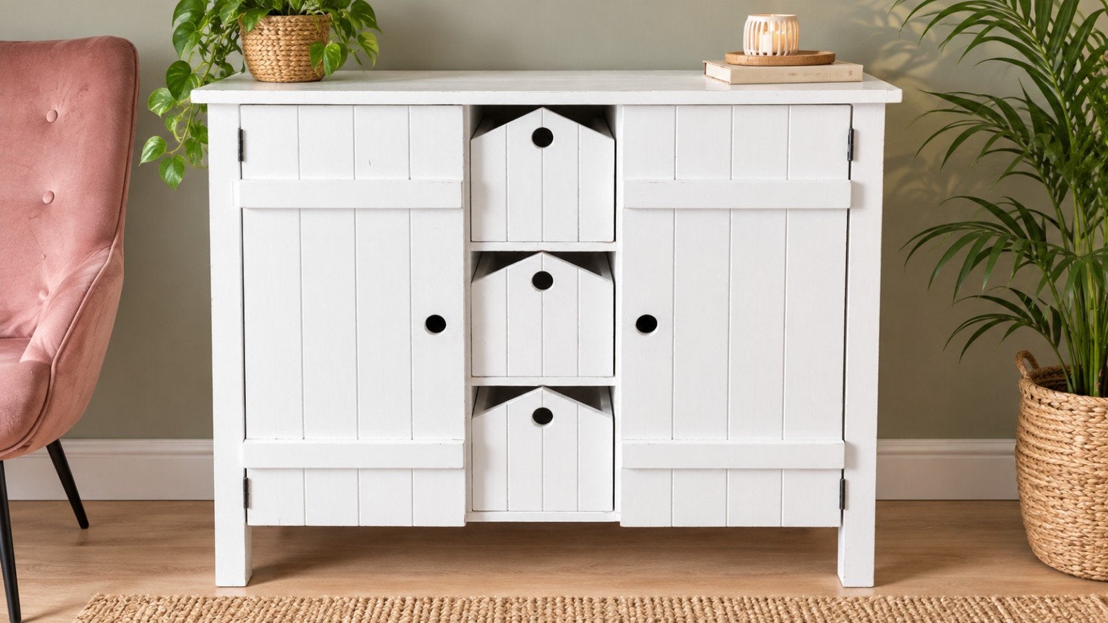 Witte commode/kast met opbergbakken, Kinderen en Baby's, Ophalen, Gebruikt, 50 tot 70 cm, 100 cm of meer