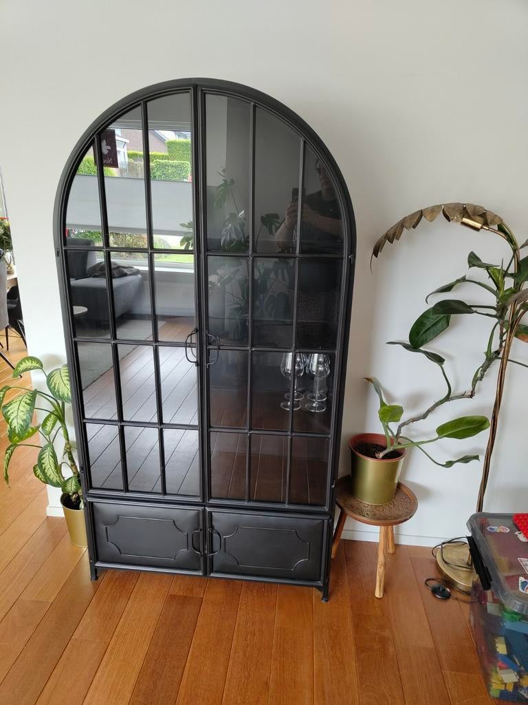 BePureHome Arcade Stalen Kast met Glazen Deuren, Ophalen, Met deur(en), Industrieel, Modern, 50 tot 100 cm