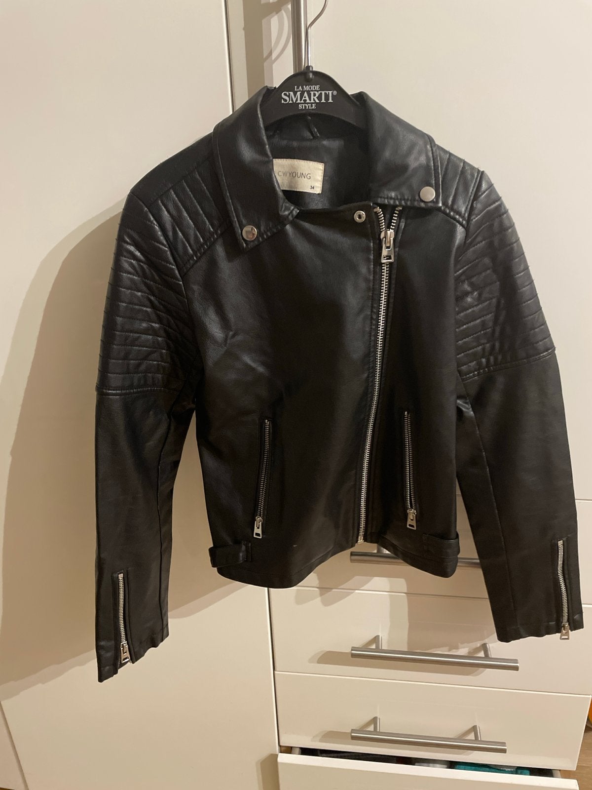 LCW Young Zwart Leren Jasje Maat 34-36, Ophalen of Verzenden, Zo goed als nieuw, Maat 34 (XS) of kleiner, Zwart