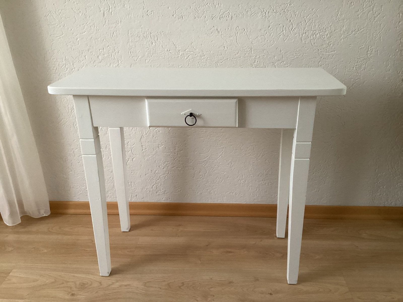 Witte bijzettafel met lade - Gebruikt, Ophalen, Gebruikt, 50 tot 100 cm, Overige houtsoorten