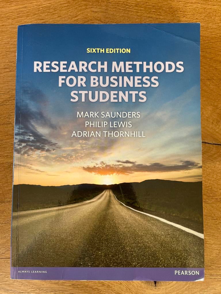 Research Methods for Business Students - 6e editie, Ophalen of Verzenden, Gamma, Zo goed als nieuw, HBO