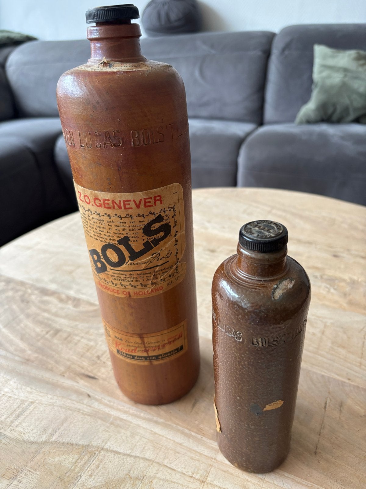 Antieke Bols Jenever Kruiken - Set van 2, Antiek en Kunst, Ophalen of Verzenden