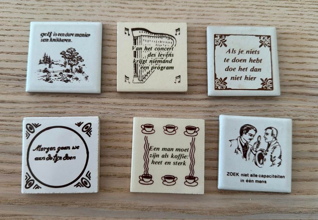 Vintage Tegeltjes met Spreuken, Ophalen of Verzenden