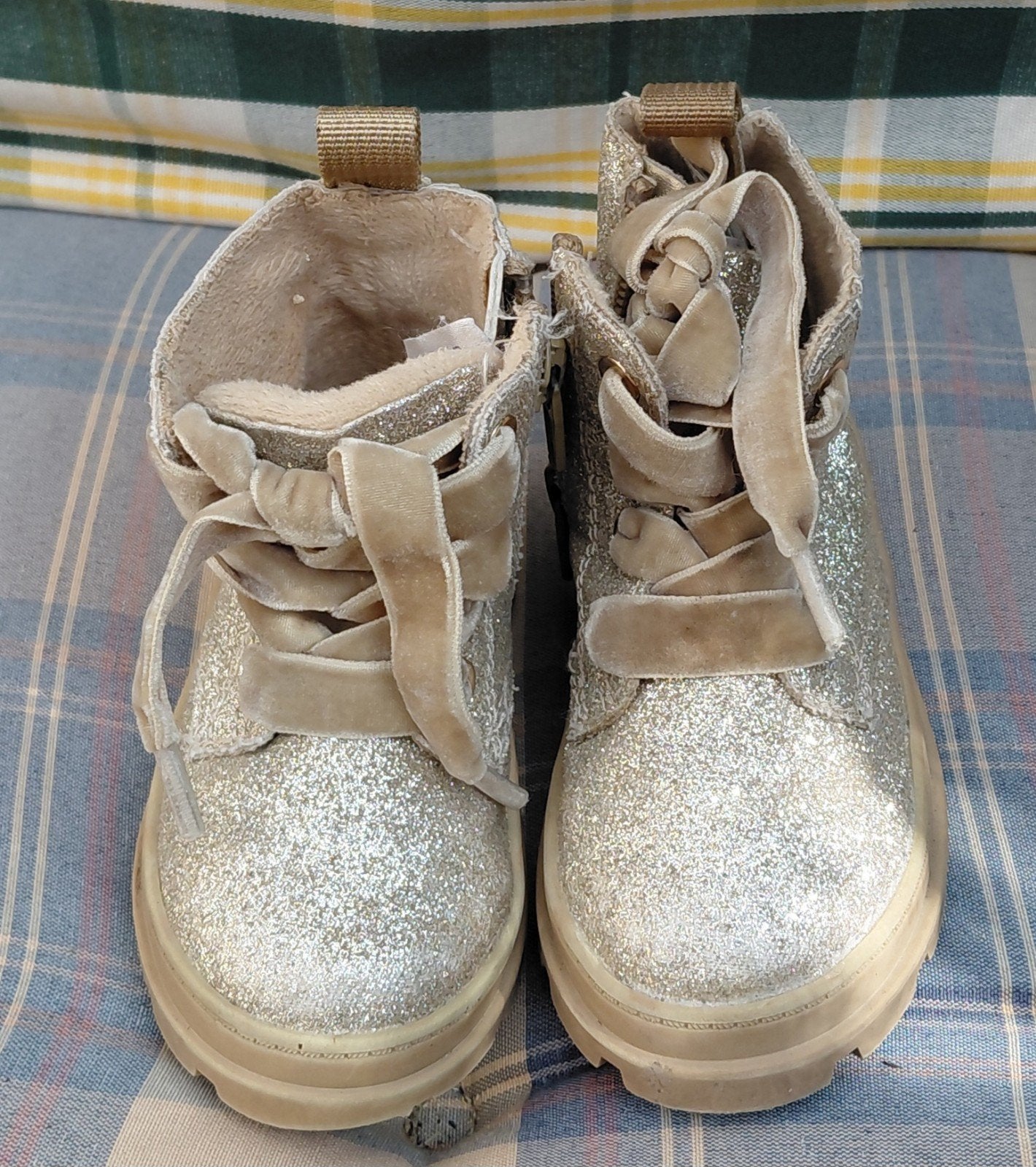 H&M Gouden Glitter Laarzen Maat 18/19, Gebruikt, Meisje, H&M, Ophalen of Verzenden