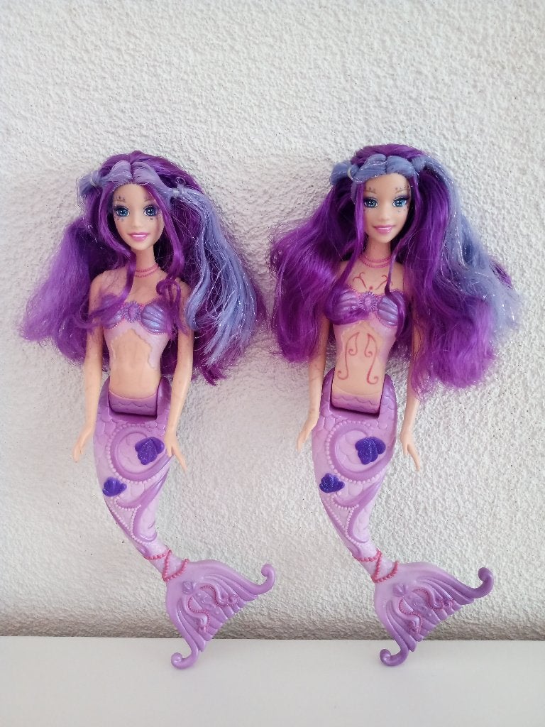 2 x uit de film Barbie Fairytopia Mermaidia, Ophalen of Verzenden, Gebruikt, Pop