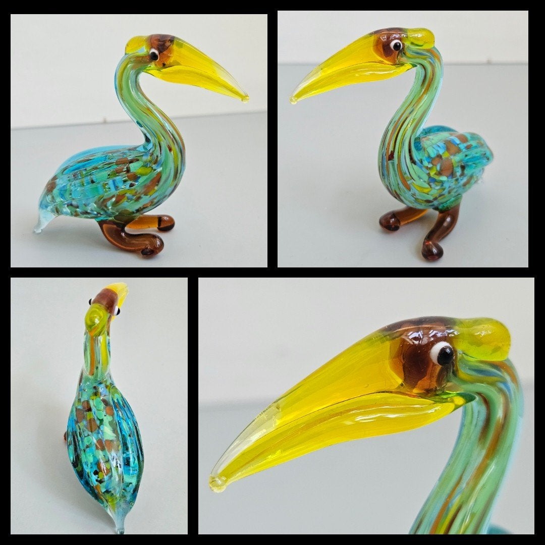 Murano stijl glazen sculptuur van een pelikaan,  puntgaaf, Ophalen of Verzenden