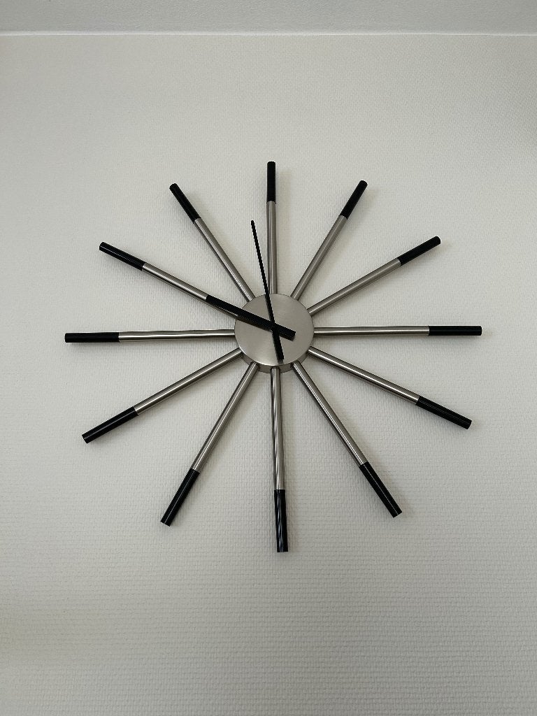 Klok, Ophalen, Analoog, Zilver, Wandklok