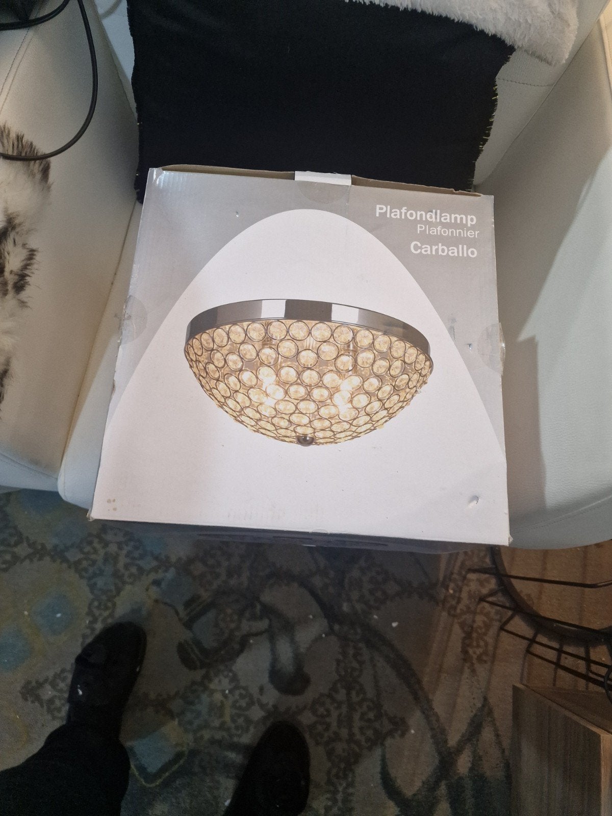 Nieuwe Plafondlamp Carballo met Kristallen, Ophalen of Verzenden, Nieuw, Overige materialen