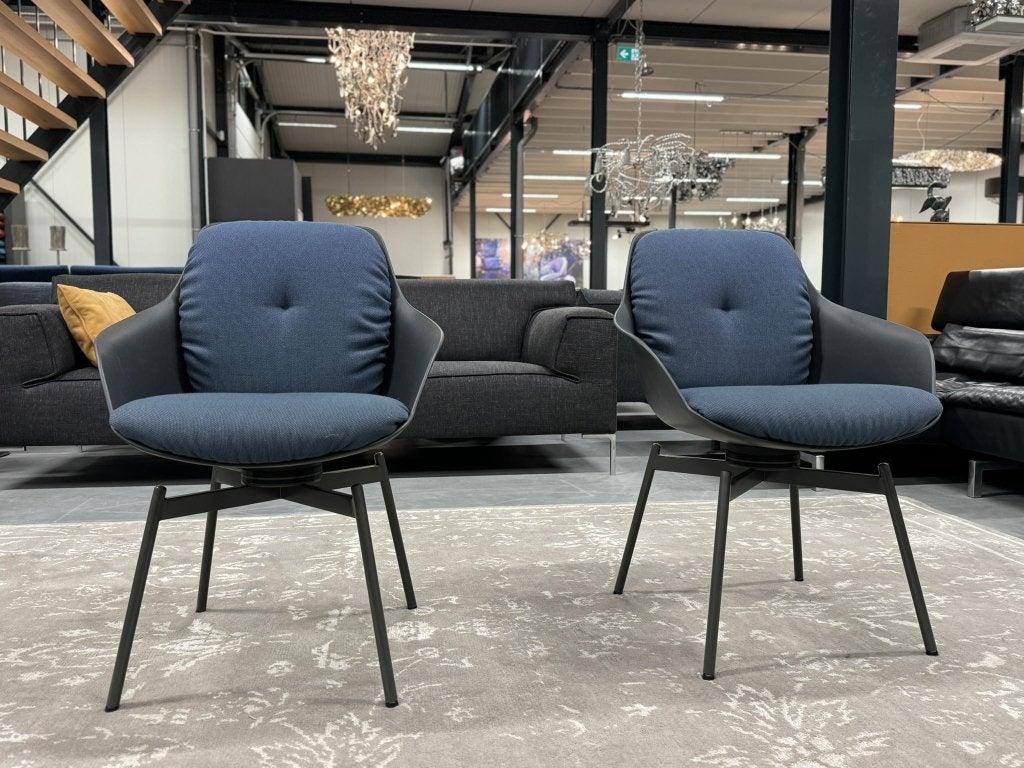 2 Nieuw Rolf Benz 600 Draaistoel stof blauw design stoel, Twee, Blauw, Haiterbacher Str. 104, Nieuw