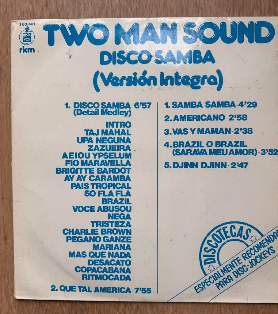Two Man Sound - Disco Samba (Versión Integra) LP, Cd's en Dvd's, Vinyl | Dance en House, Gebruikt, Disco, Ophalen of Verzenden