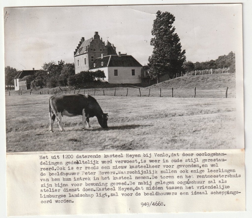 Persfoto Kasteel Heyen bij Venlo Peter Roovers jaren '50, Gebruikt, Verzenden, Foto, 1940 tot 1960