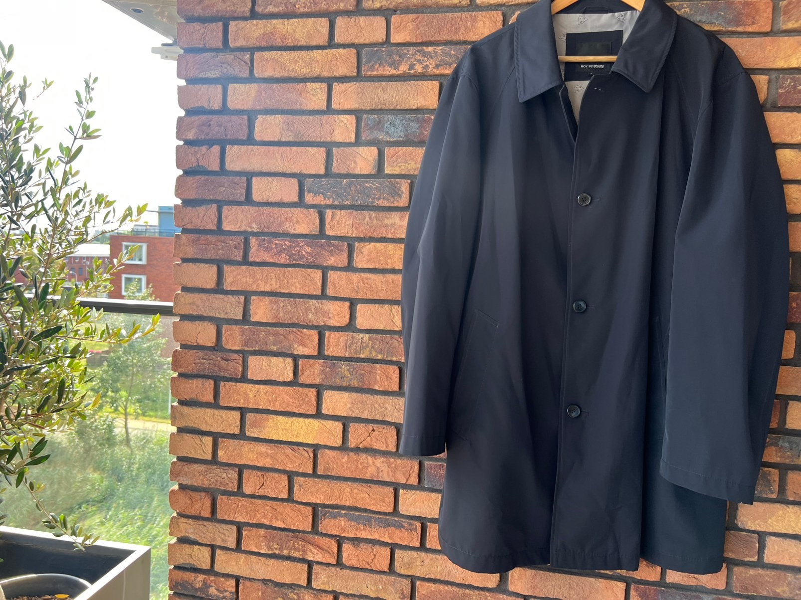 Roy Robson  Prachtige d.blauwe heren trenchcoat Mt  60  IZGS, Verzenden, Zo goed als nieuw, Overige maten, Blauw