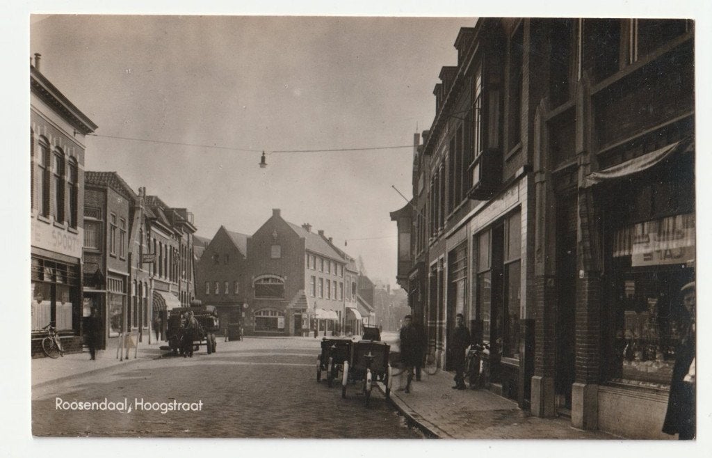Roosendaal Hoogstraat oude ansichtkaart 1941, Verzenden, 1940 tot 1960, Gelopen, Noord-Brabant