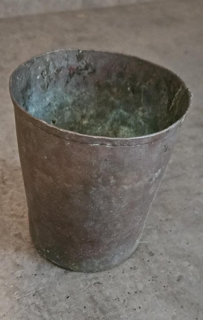 Antiek koperen handgemaakte beker, Antiek en Kunst, Ophalen of Verzenden, Koper