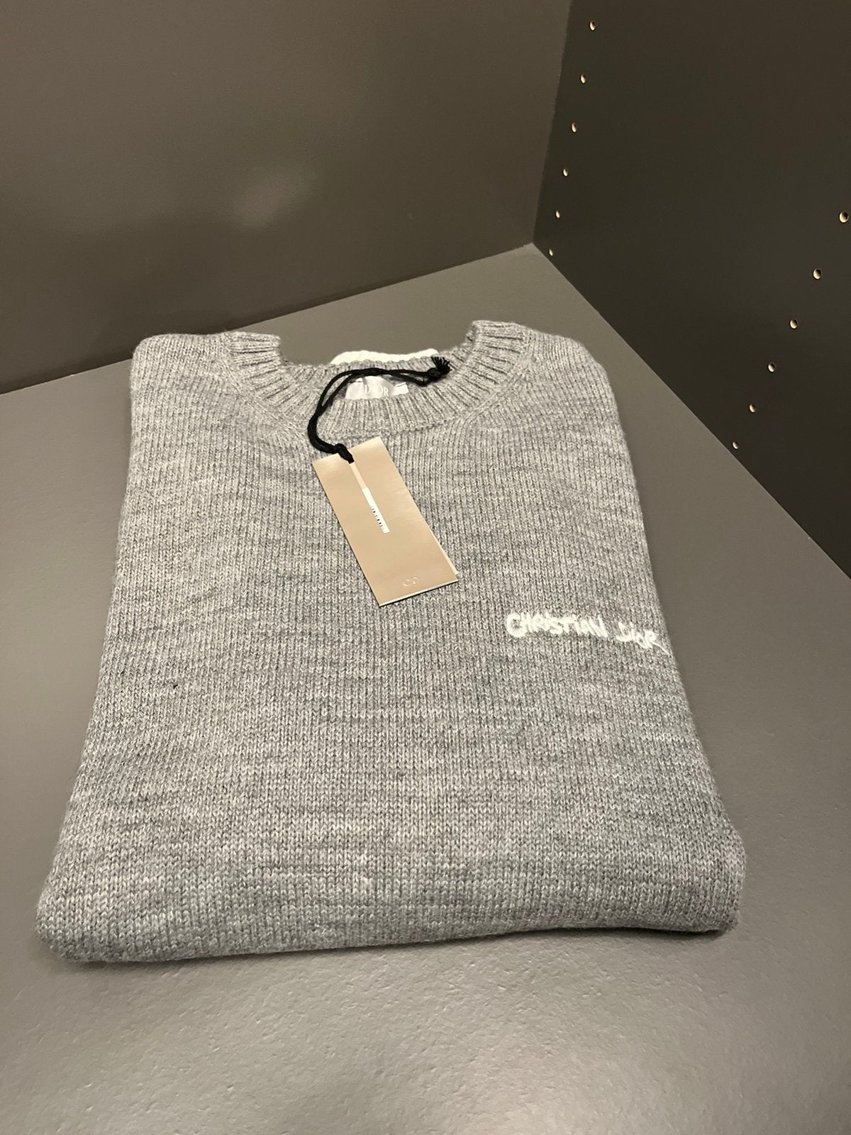 Grijze gebreide trui, Verzenden, Nieuw, Maat 56/58 (XL), Grijs