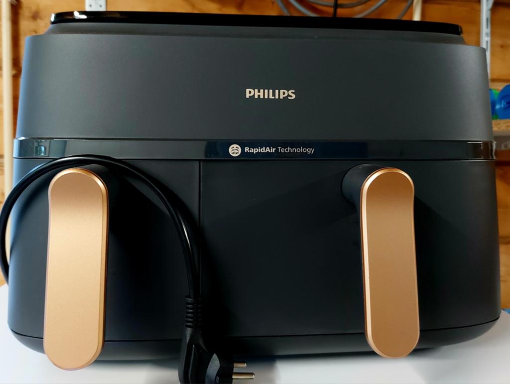 Zgan Philips Rapid Air NA352 airfryer dubbele mand 9 liter, Ophalen, Zo goed als nieuw, Airfryer XXL, 1500 gram of meer