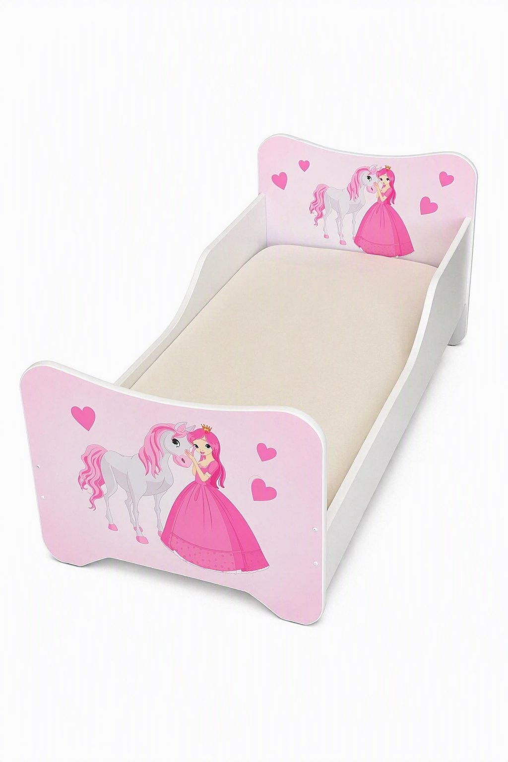 Kinderbed met prinses en eenhoorn - Tweedehands, Ophalen, Gebruikt, 160 tot 180 cm, 70 tot 85 cm