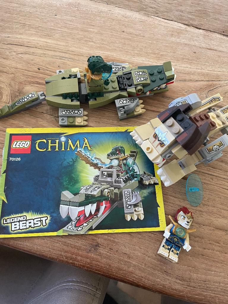 Lego chima 70126 legend beast krokodil en leeuw, Inclusief minifiguren, Gebruikt, Lego, Overige typen