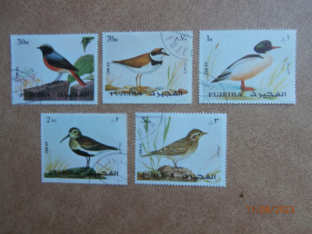 FUREIRA; set (5) VOGELS, Postzegels en Munten, Verzenden, Gestempeld, Dier of Natuur