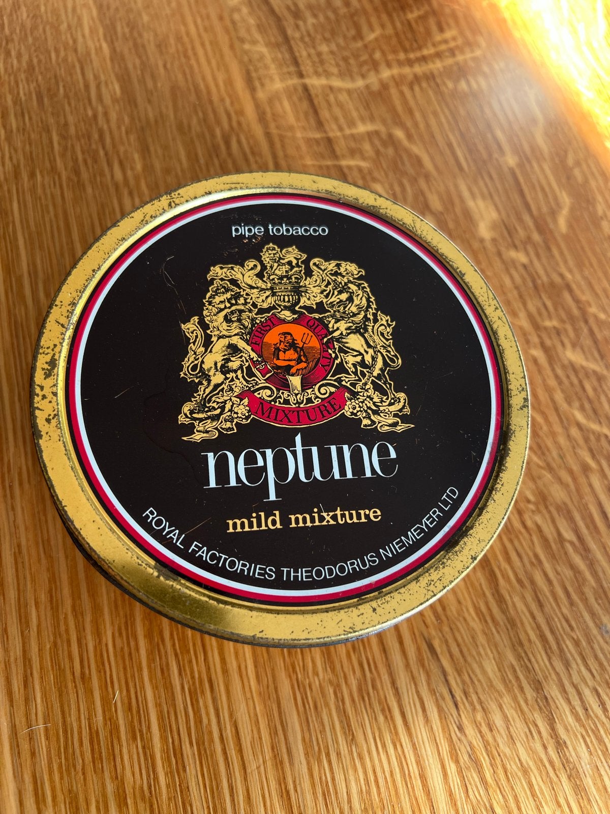 Vintage Neptune Mild Mixture Tabaksdoos - Royal Factories, Ophalen of Verzenden, Gebruikt, Tabaksdoos of Verpakking