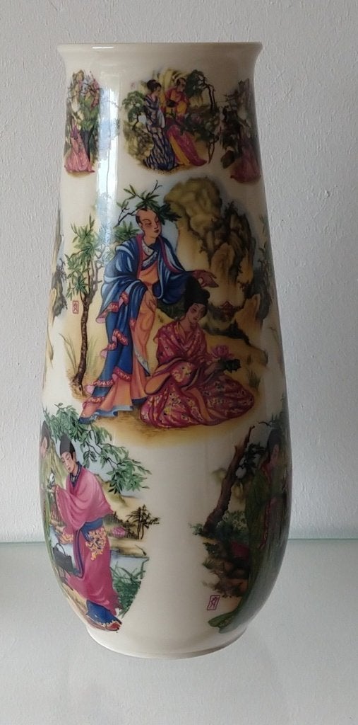 antieke vaas Royal Schwabab, porselein, volgnr 61, Antiek en Kunst, Antiek | Vazen, Ophalen of Verzenden