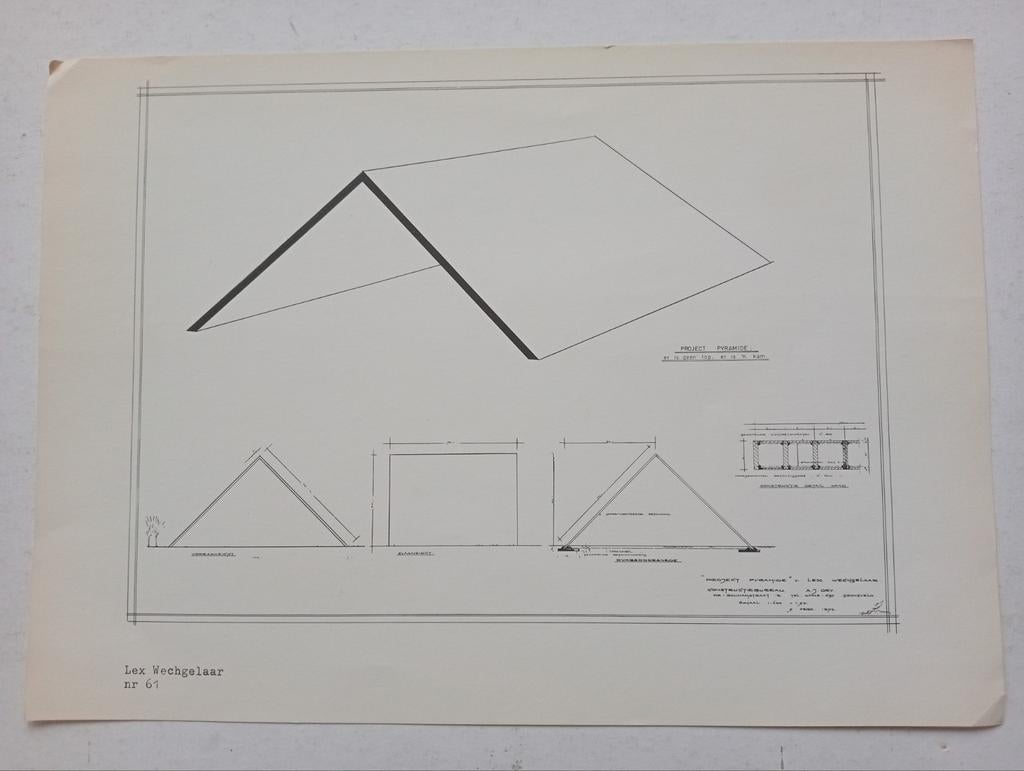 Lex Wechelaar print Project Pyramide, Antiek en Kunst, Ophalen of Verzenden