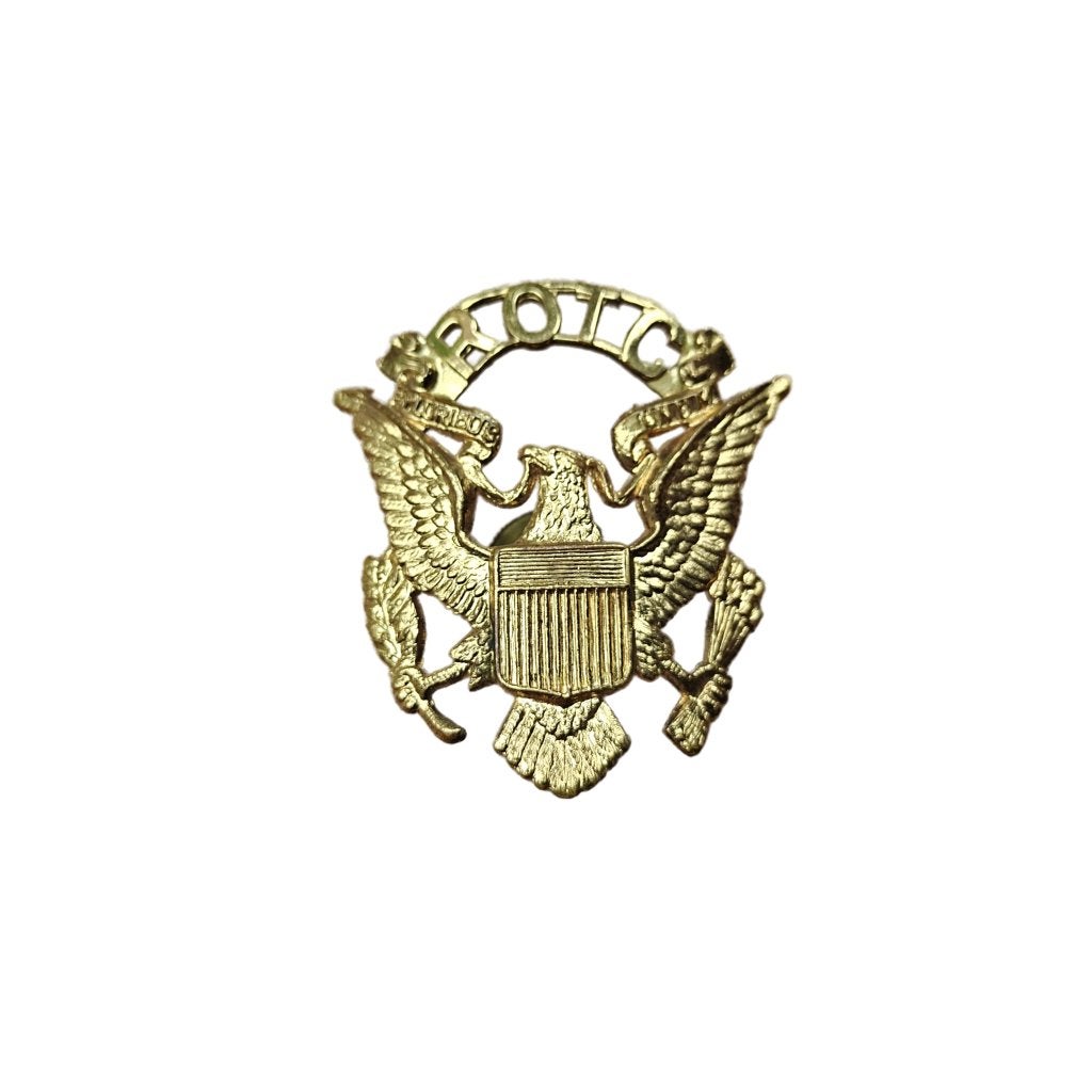 WWII US R.O.T.C. Officers Visor Cap Insignia, Ophalen of Verzenden, Amerika, Helm of Baret