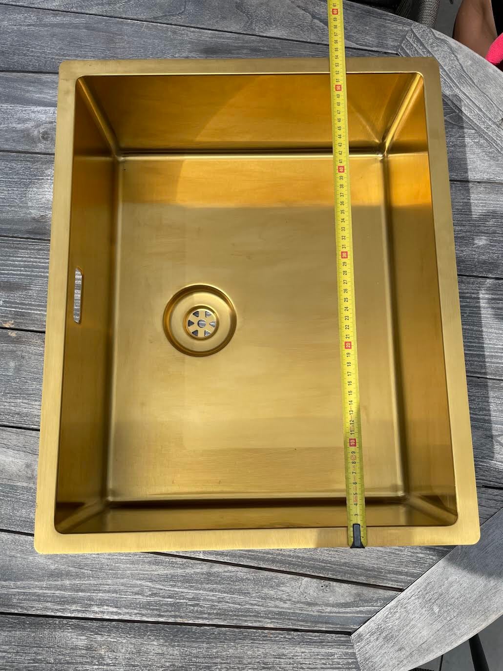 Gouden gootsteen wasbak, Ophalen, 50 tot 100 cm, Zo goed als nieuw, Minder dan 100 cm
