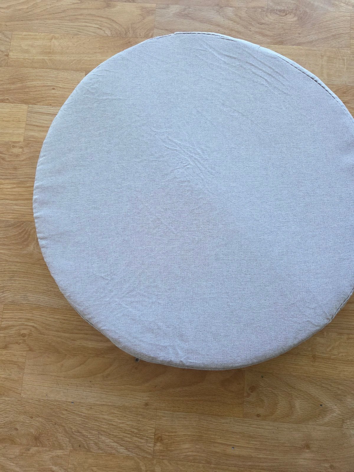 Rond beige kussen 50 cm voor bijv. poef Tolkning van Ikea, Ophalen of Verzenden, Nieuw, Beige, Textiel