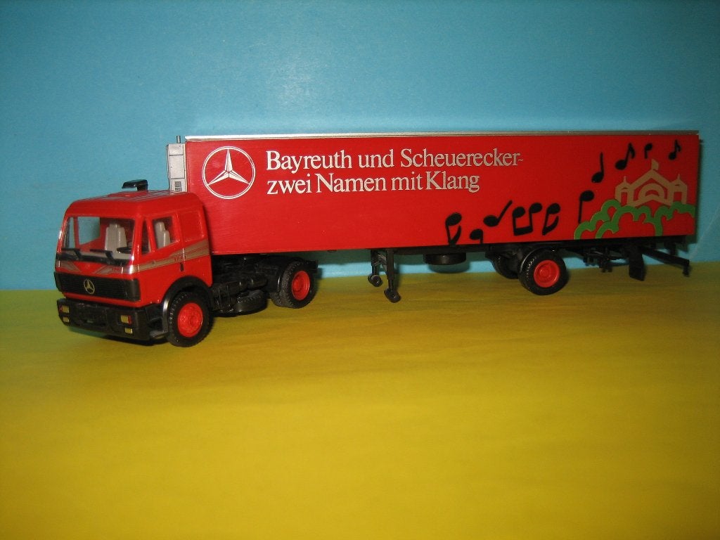 MB-Bayreuth  MERCEDES met oplegger Herpa, Hobby en Vrije tijd, Modelauto's | 1:87, Ophalen of Verzenden, Zo goed als nieuw, Bus of Vrachtwagen