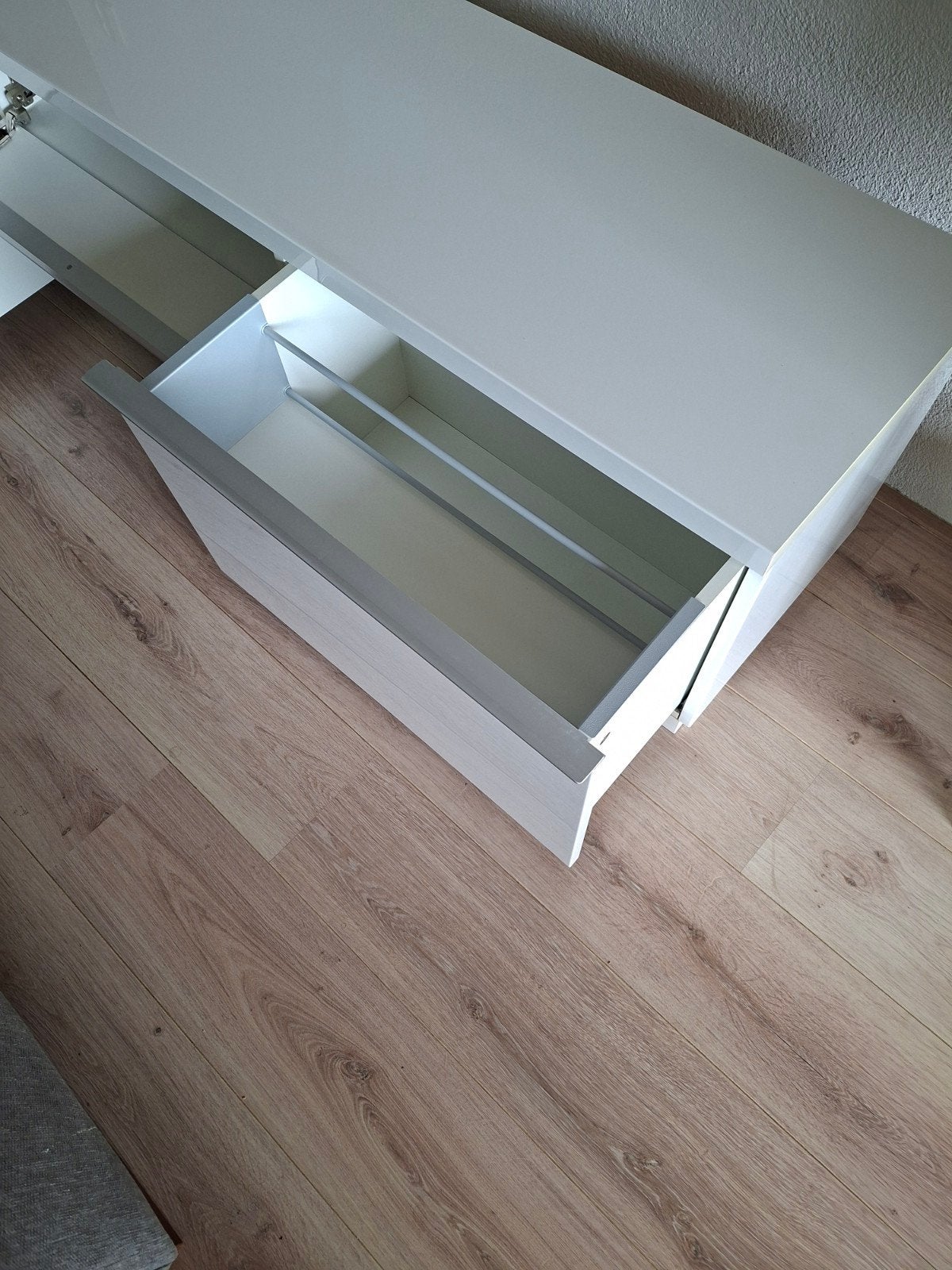 Hoogglans Dressoir Wit - 180x49x42 cm, Ophalen