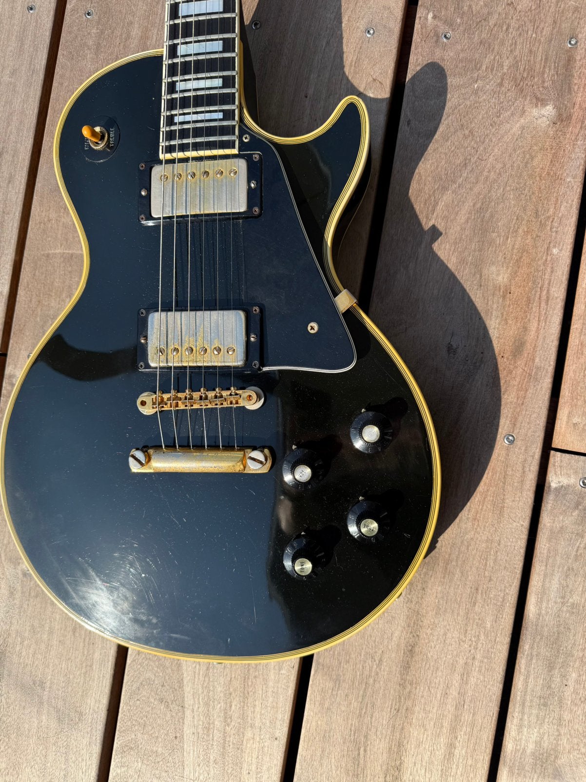 Vintage Gibson Les Paul Custom uit 1973 - Perfect afgesteld, Ophalen of Verzenden, Gebruikt, Solid body, Gibson
