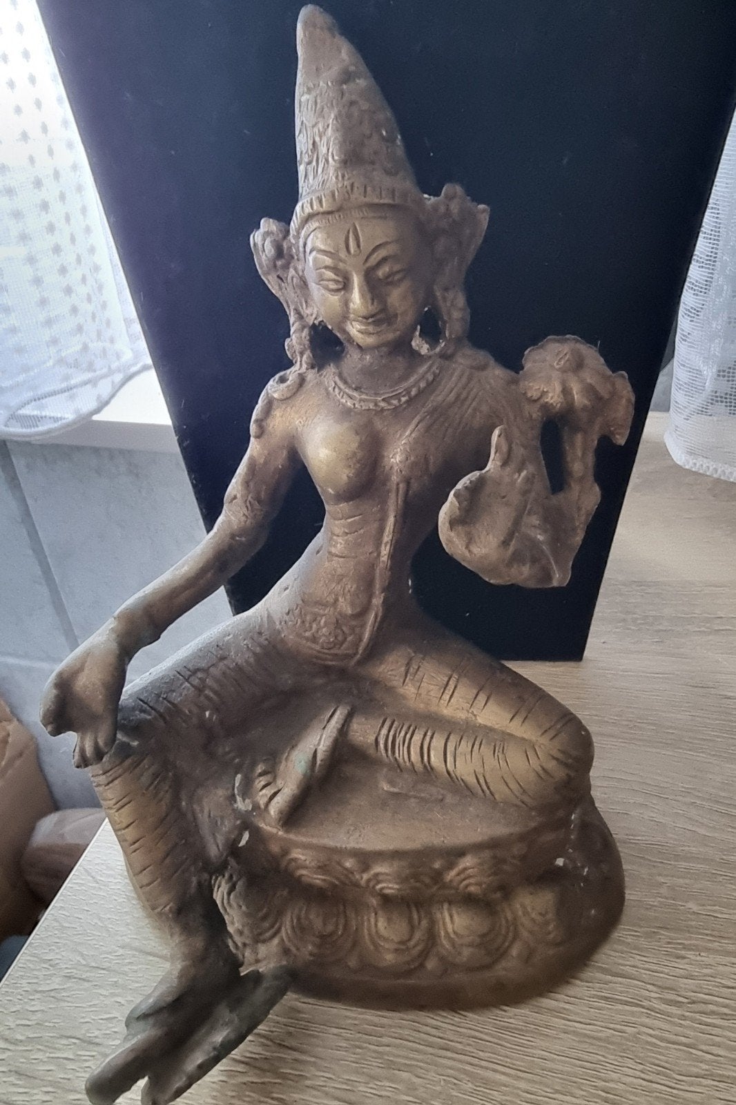 vintage beeld gemaakt van brons Green Tara Brons Statue, Ophalen, Brons