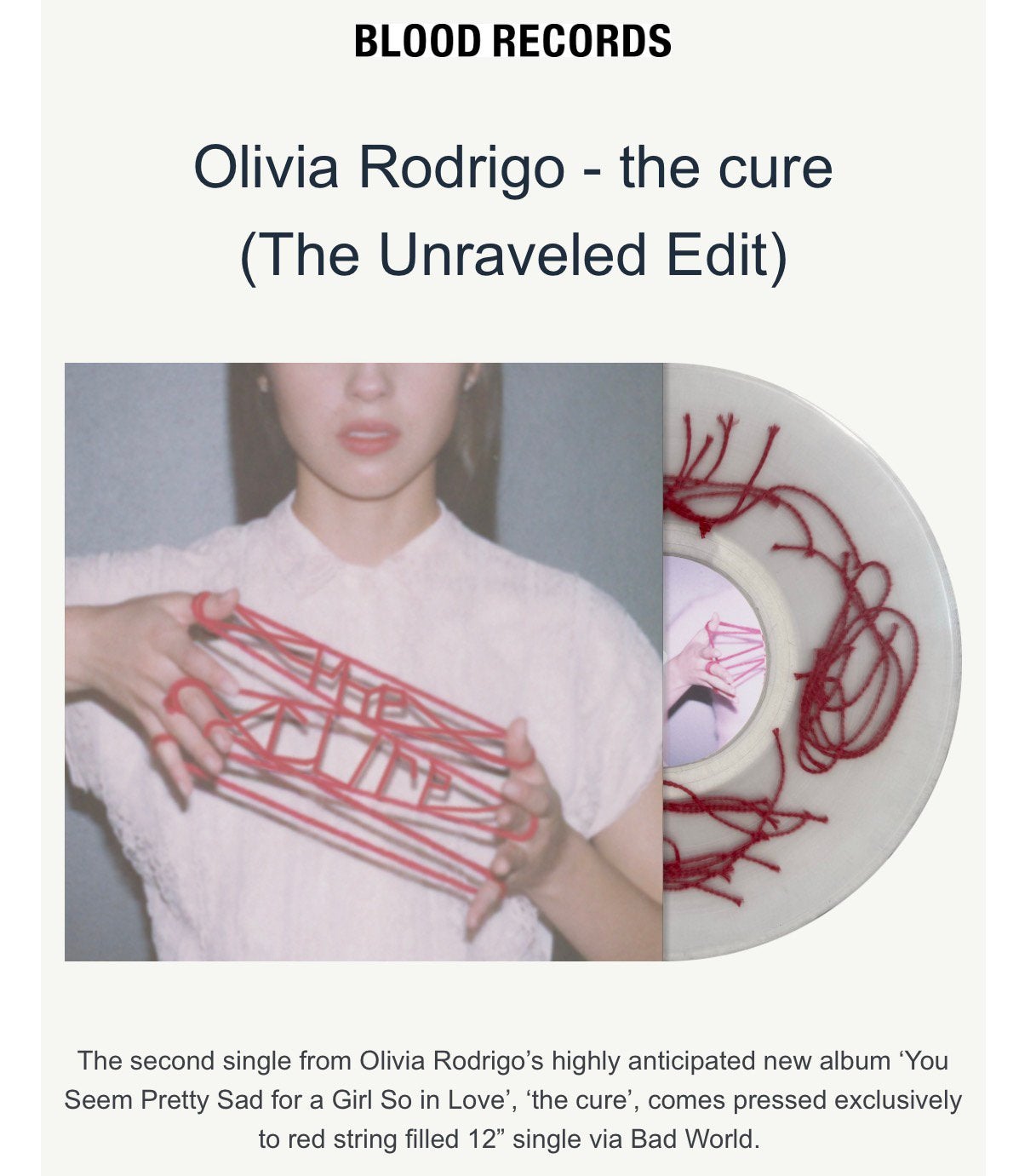 Olivia Rodrigo - Limited Edition - The Cure met rode draad!!