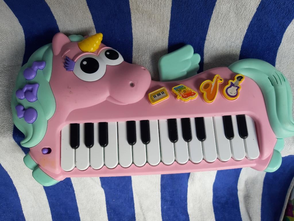 Vrolijke Eenhoorn Piano - Leerzaam - 12m+ - Piano - Xylofoon, Kinderen en Baby's, Speelgoed | Houten speelgoed, Ophalen, Gebruikt