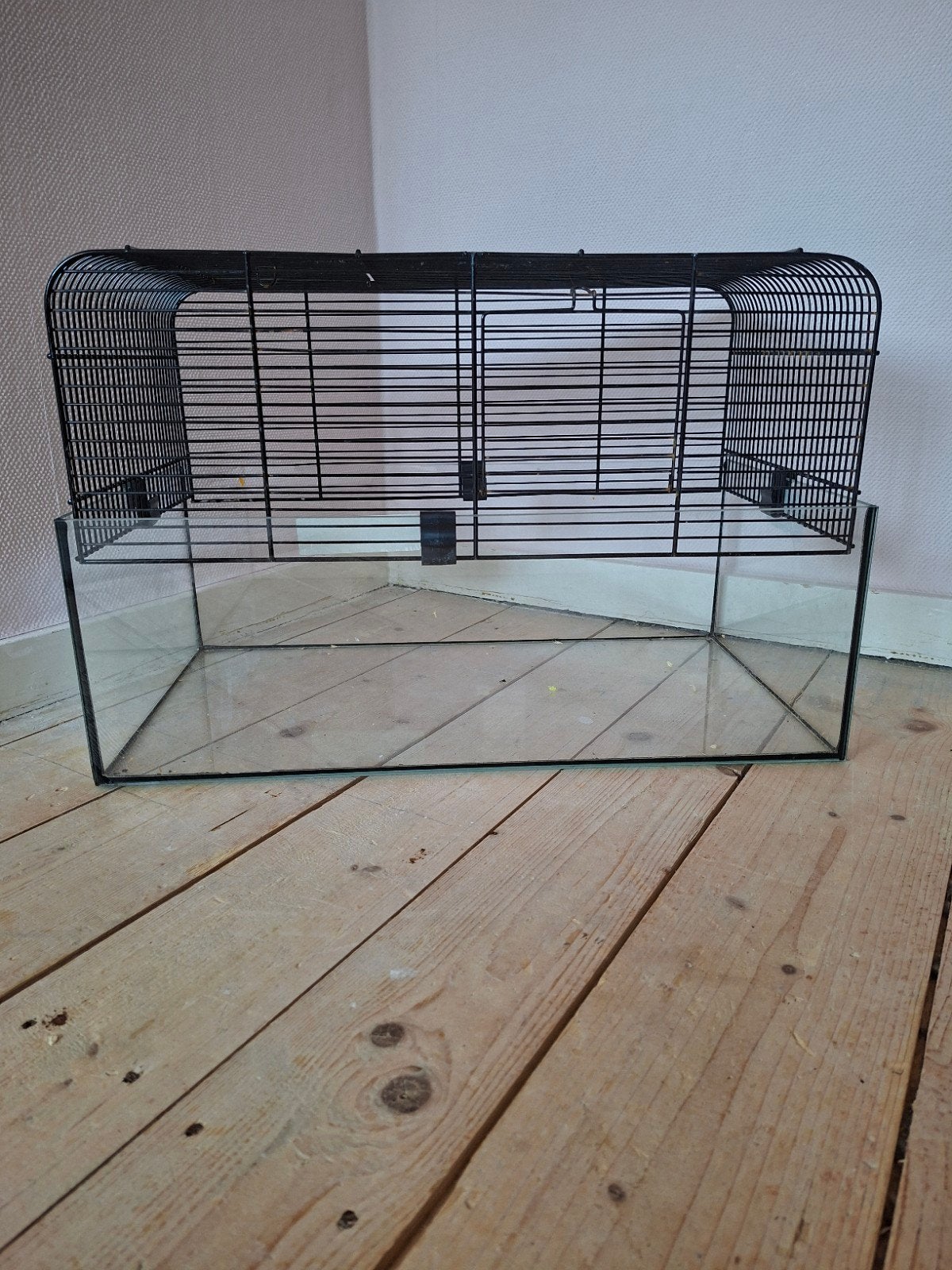 Hamsterkooi met glazen onderbak – zwart, Ophalen