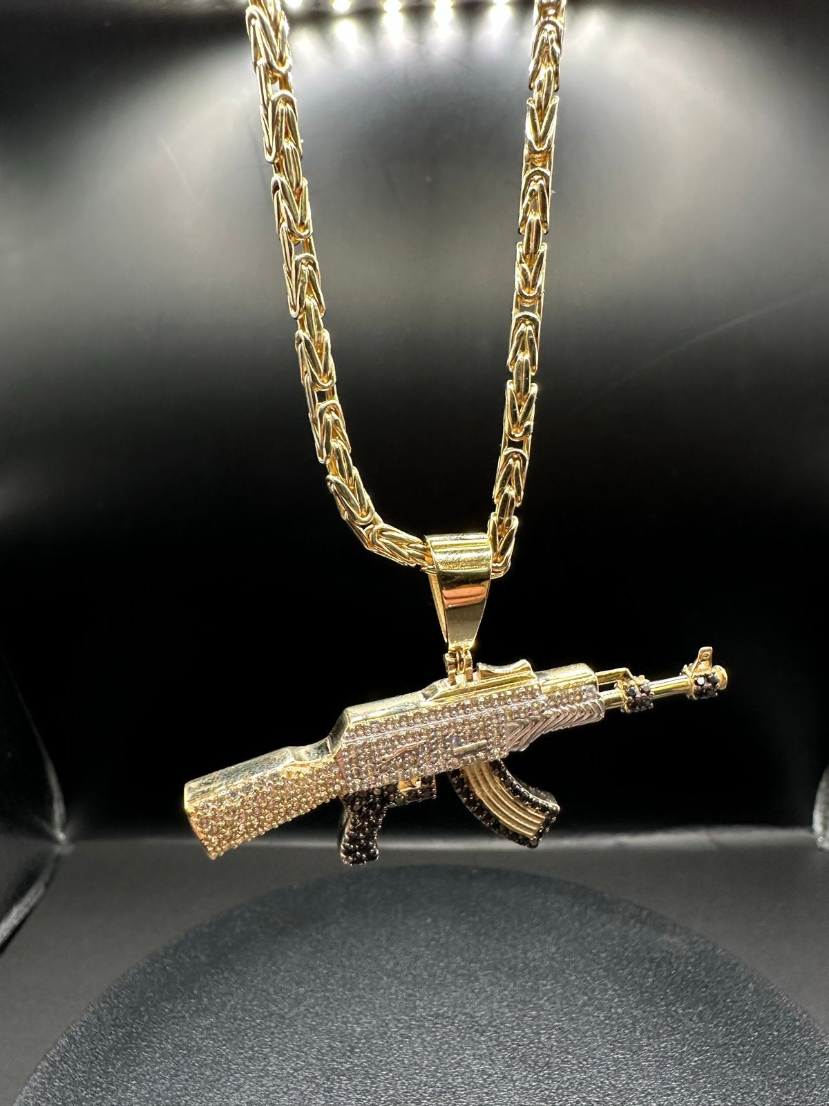 14k Gouden Koningsketting 3,1mm 60cm met AK Hanger, Sieraden, Tassen en Uiterlijk, Ophalen of Verzenden, Nieuw, Goud, Met hanger