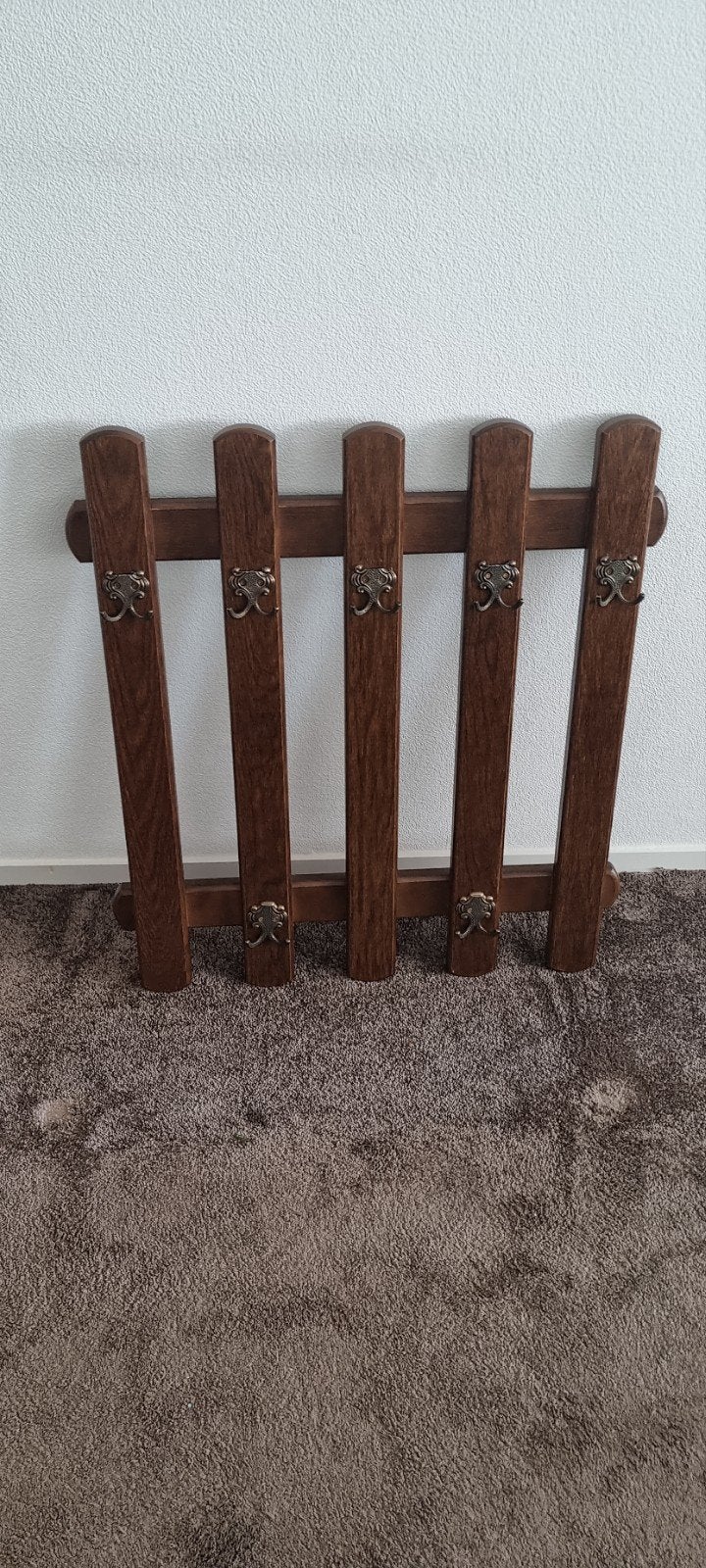 Houten wandkapstok met 10 haken, Gebruikt, Minder dan 100 cm, Hout, Ophalen