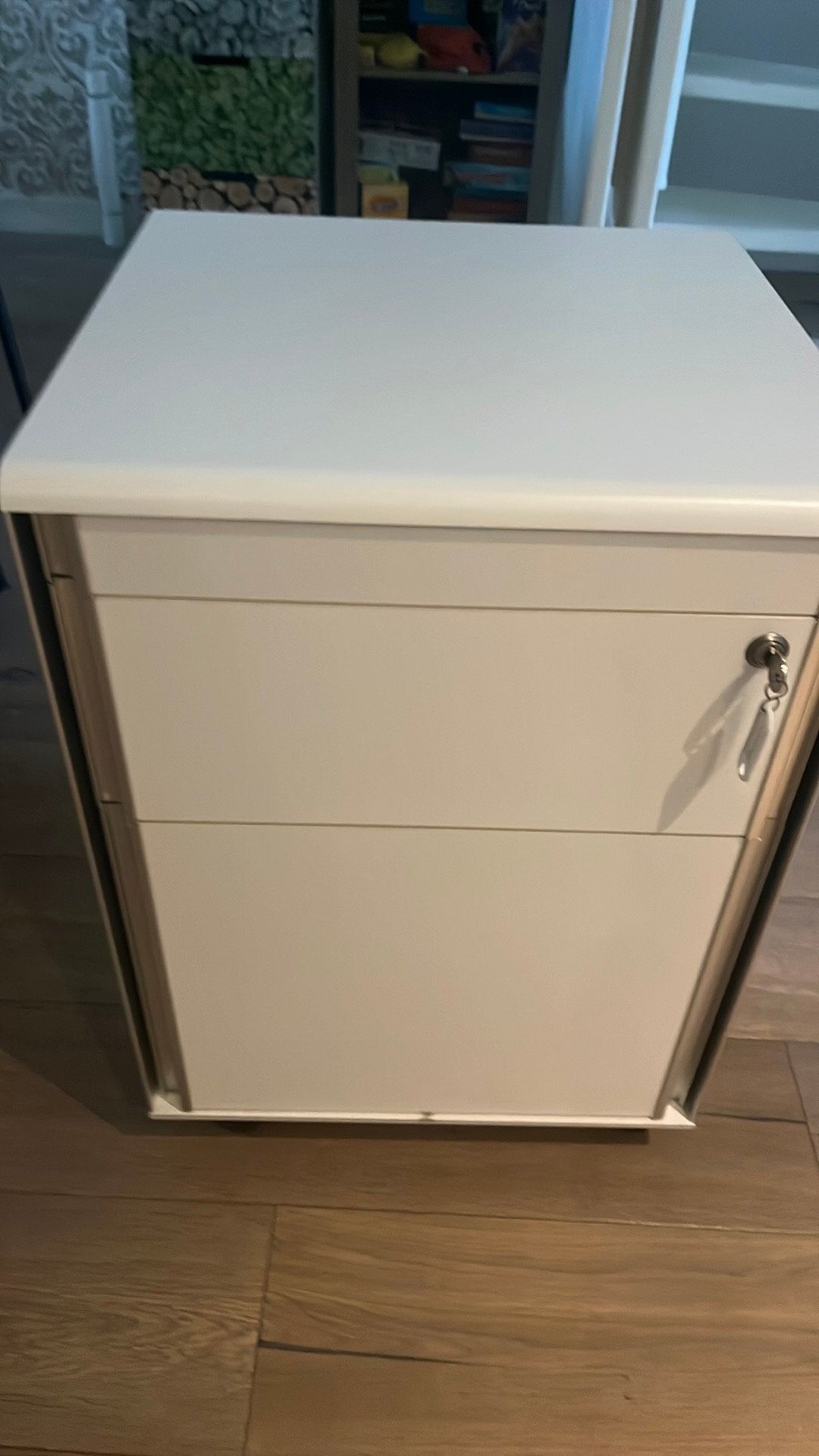 Wit dossierkastje met slot en dossiermappen, Huis en Inrichting, Ophalen, 50 tot 100 cm, Zo goed als nieuw, Minder dan 100 cm