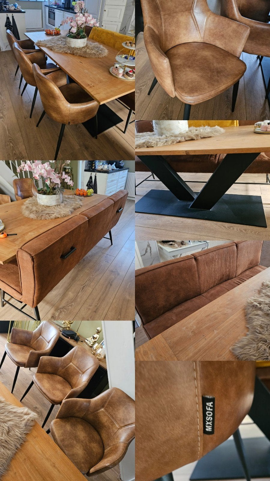 kijk nu!!! top lange eethoek met stoelen en bank Topper, Ophalen, Gebruikt, 200 cm of meer, 50 tot 100 cm