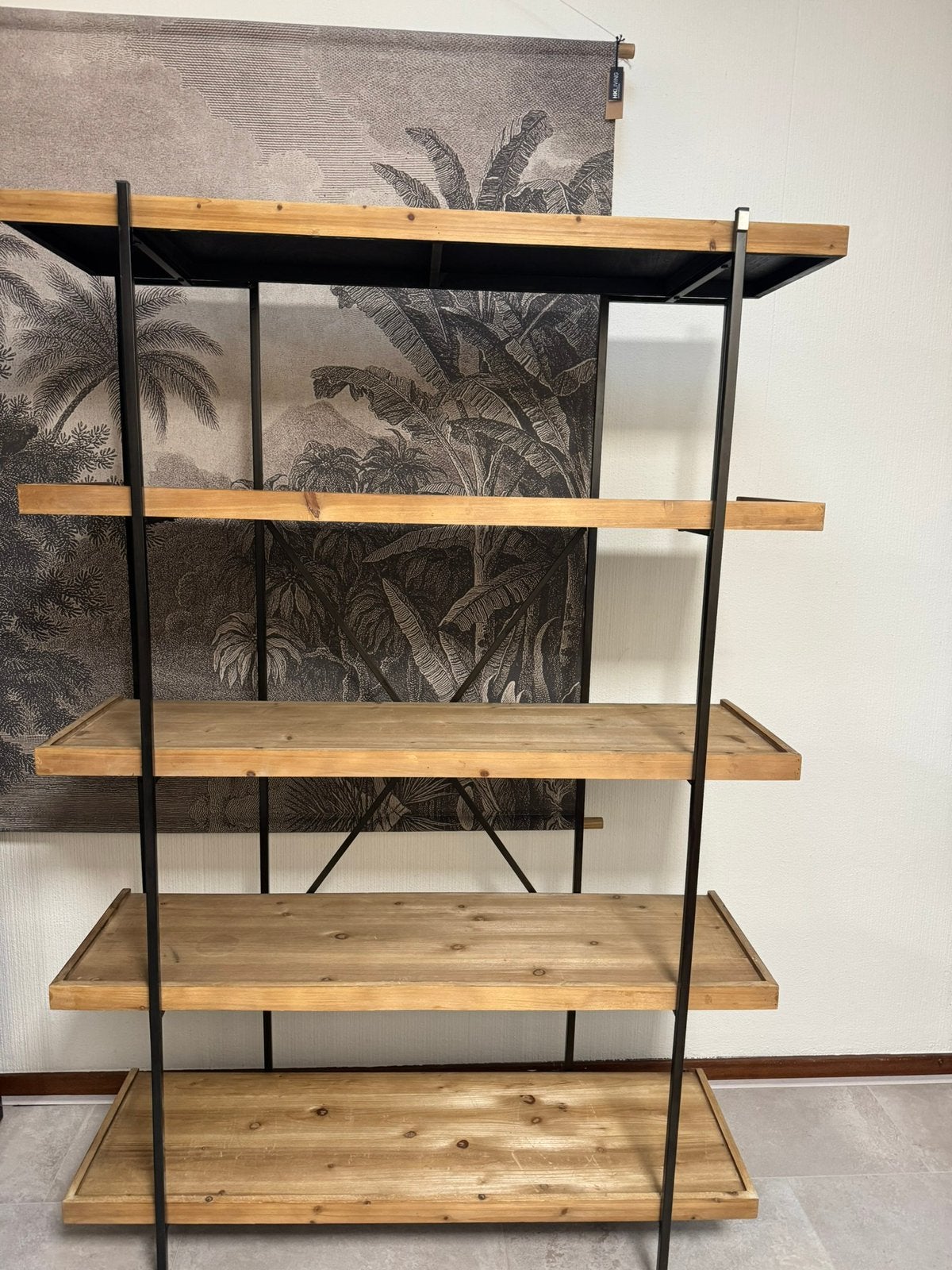 Industriële massieve open kast, Huis en Inrichting, Kasten | Boekenkasten, Ophalen, Met plank(en), 100 tot 150 cm, Zo goed als nieuw
