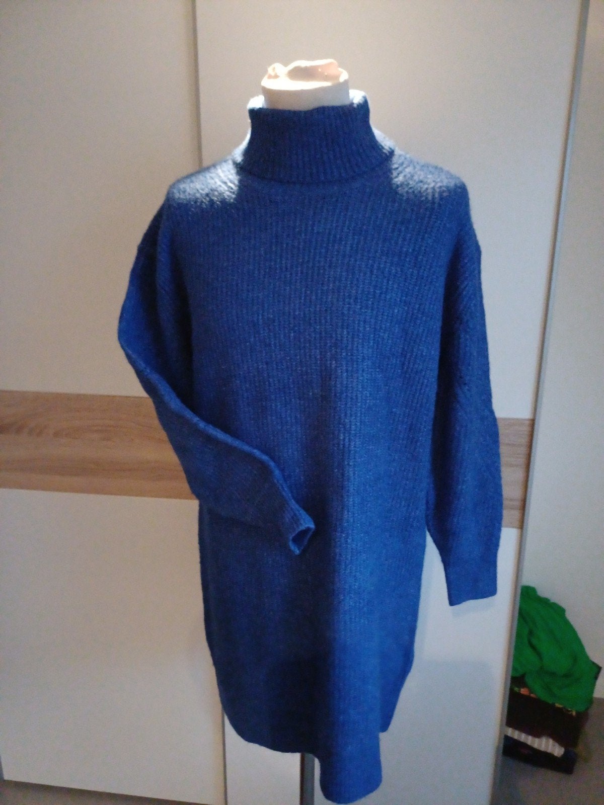Costes Atelier gebreide jurk met col - Maat M, Kleding | Dames, Maat 38/40 (M), Blauw, Costes Atelier, Ophalen of Verzenden